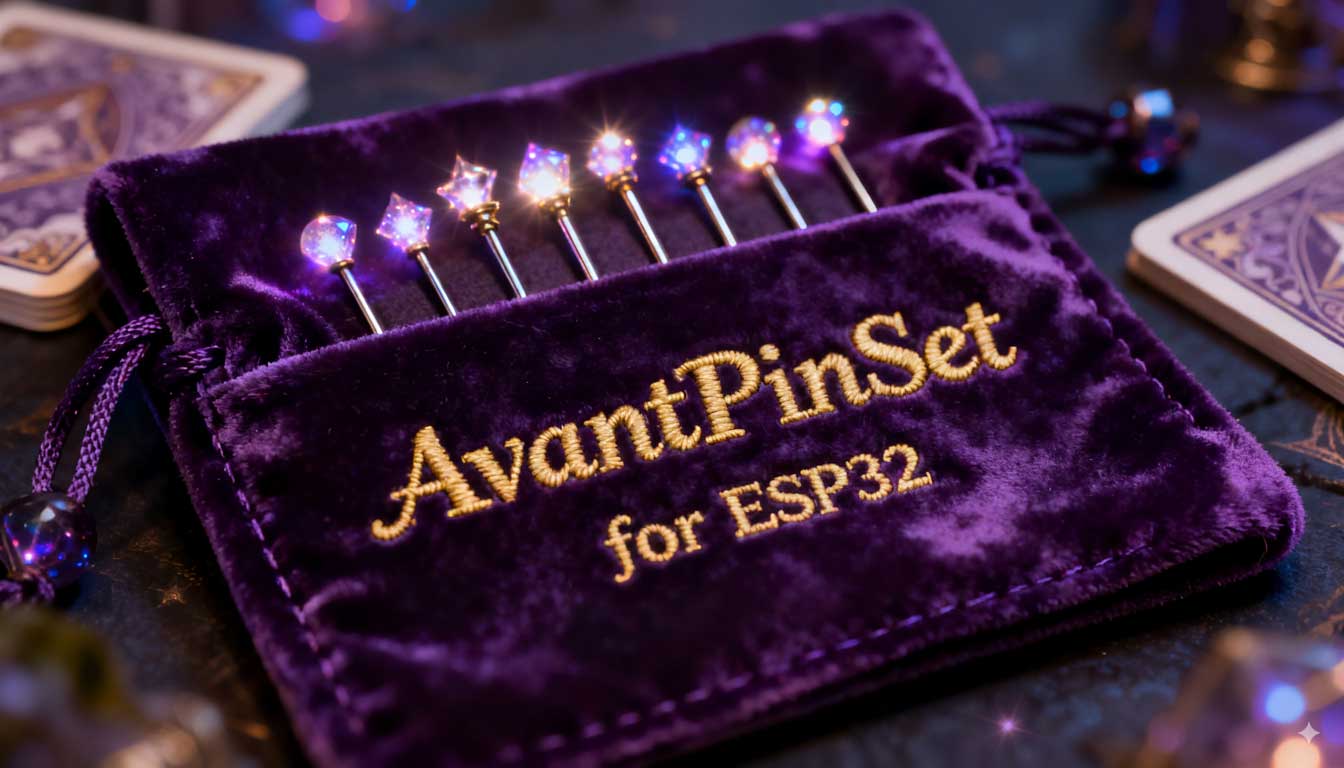 AvantPinSet is an Arduino library for ESP32 that simplifies managing multiple GPIO pins with digital, PWM, timed, and fading operations.